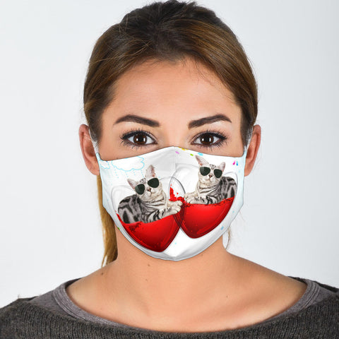 Cute American Shorthair Cats Print Face Mask