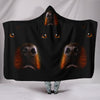 Rottweiler Dog Print Black Hooded Blanket