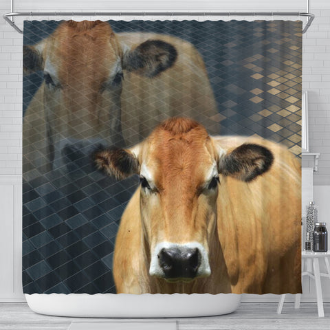 Parthenaise Cattle (Cow) Print Shower Curtain