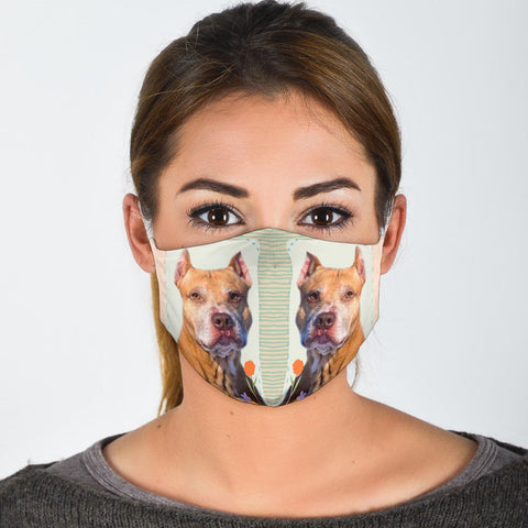 Cute American Pit Bull Terrier Print Face Mask