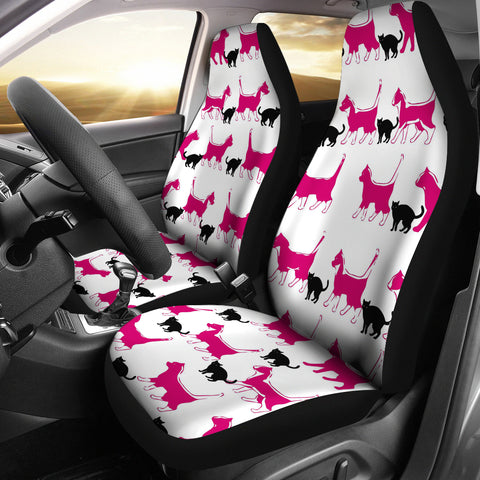 Amazing Walking Cat Print Car Seat Covers