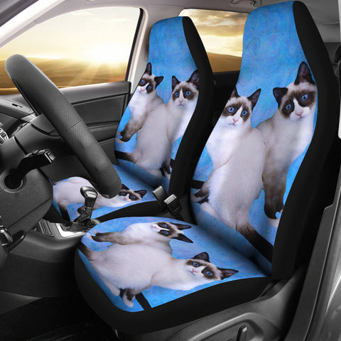 Lovely Snowshoe Cat Print Car Seat Covers