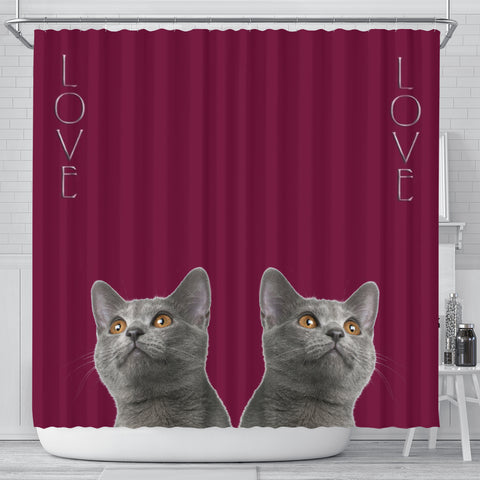 Chartreux Cat Print Shower Curtain