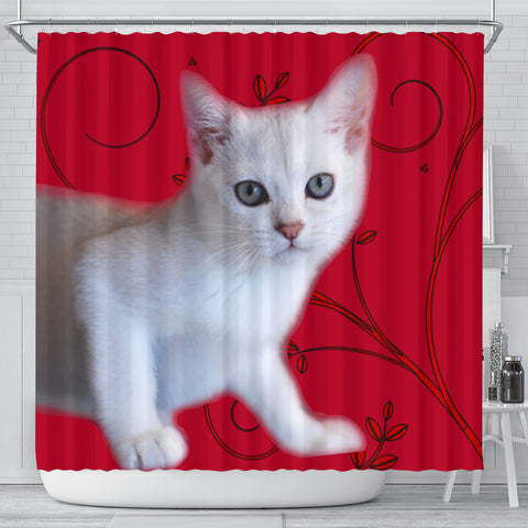 Burmilla Cat Print Shower Curtain