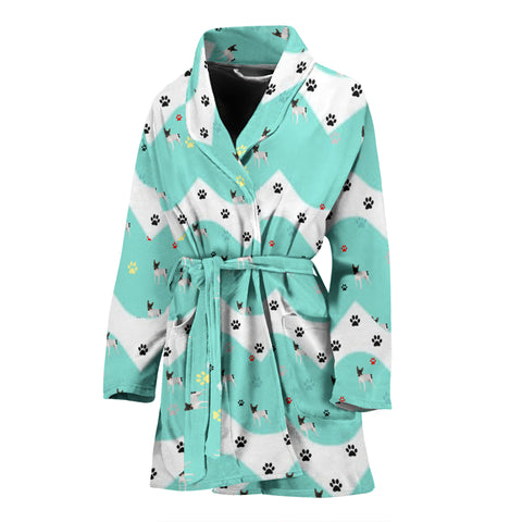 ToyFox Terrier Print Women's Bath Robe