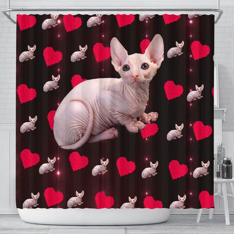 Sphynx Cat Print Shower Curtain