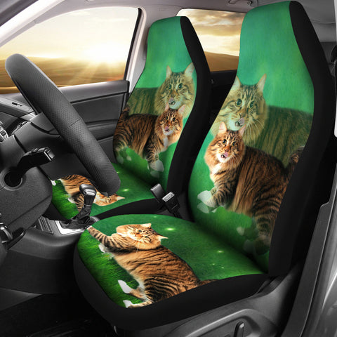 Lovely American Bobtail Cat Print Car Seat Covers