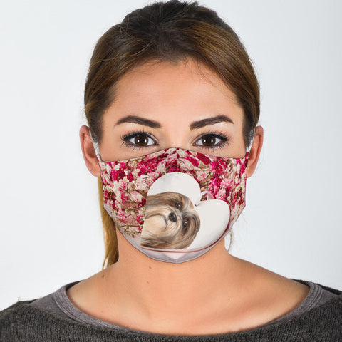 Cute Lhasa Apso Dog Print Face Mask