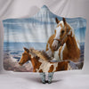 Amazing American Paint Horse Print Hooded Blanket