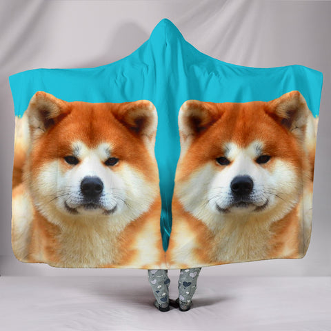 Cute Akita Dog Print Hooded Blanket