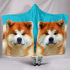 Cute Akita Dog Print Hooded Blanket