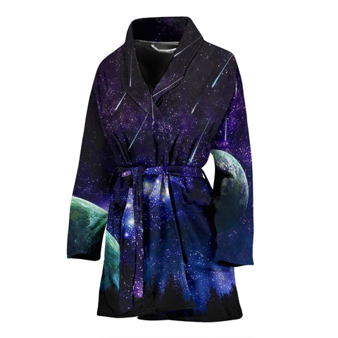 Outer Space Galaxy Print Women's Bath Robe