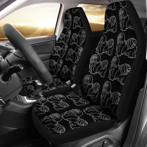 Lhasa Apso Dog Pattern Print Car Seat Covers