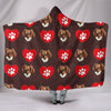Tibetan Spaniel And Paws Pattern Print Hooded Blanket