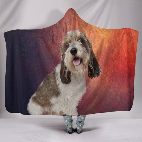 Cute Petit Basset Griffon Vendeen Print Hooded Blanket