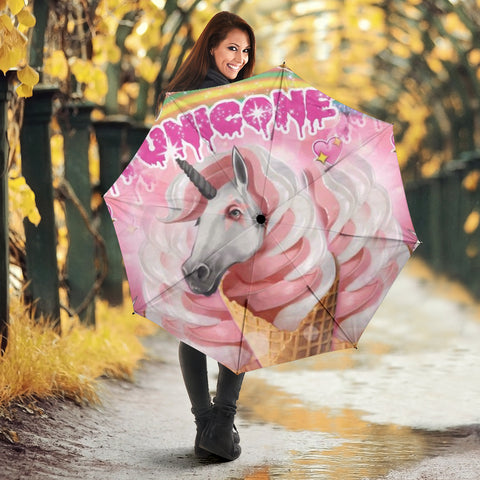 Creamy Unicorn Print Umbrellas