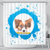 Cute Papillon Dog Print Shower Curtain