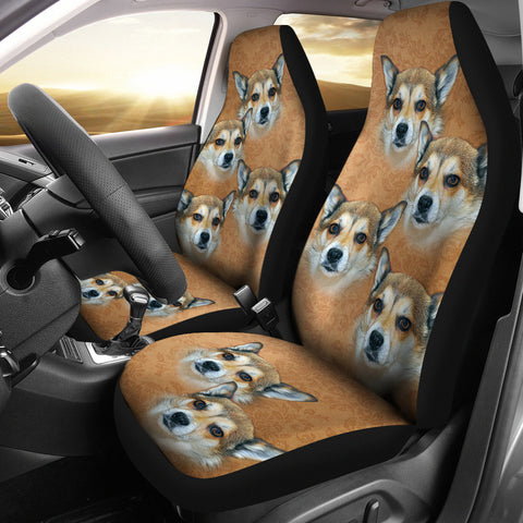 Cute Norwegian Lundehund Print Car Seat Covers