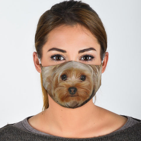 Yorkie Face Print Face Mask