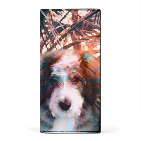 Bernedoodle Dog Print Women's Leather Wallet