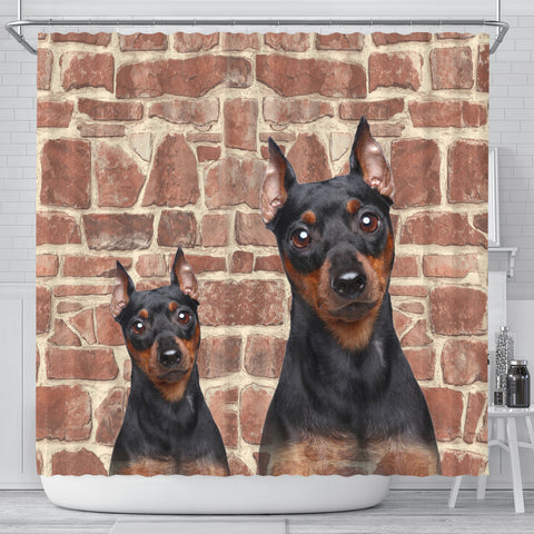 Miniature Pinscher Print Shower Curtains