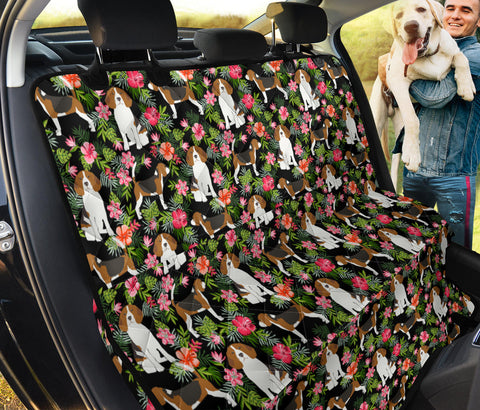 Beagle Dog Floral Print Pet Seat Cover