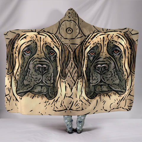 English Mastiff dog Print Hooded Blanket