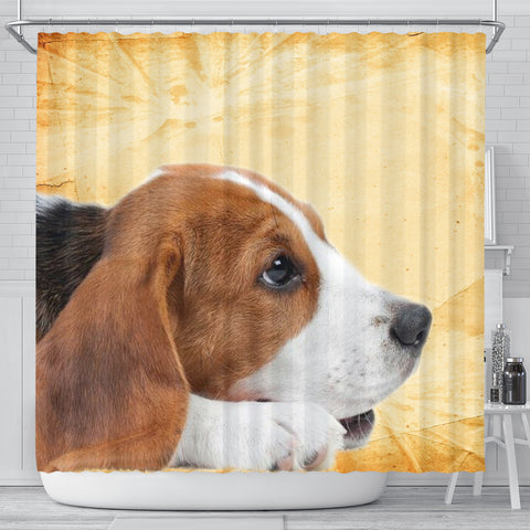 Cute Beagle Print Shower Curtains