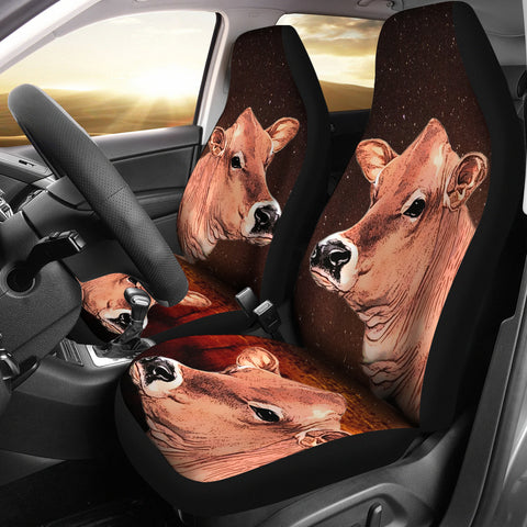 Cute Jersey Cattle (Cow) Print Car Seat Cover