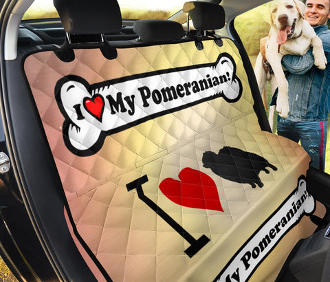 I Love My Pomeranian Print Pet Seat Cover