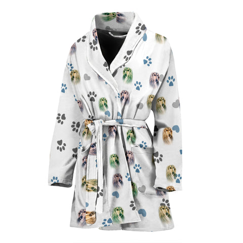 Afghan Hound Patterns Print Women's Bath Robe