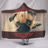 Pug dog Print Hooded Blanket