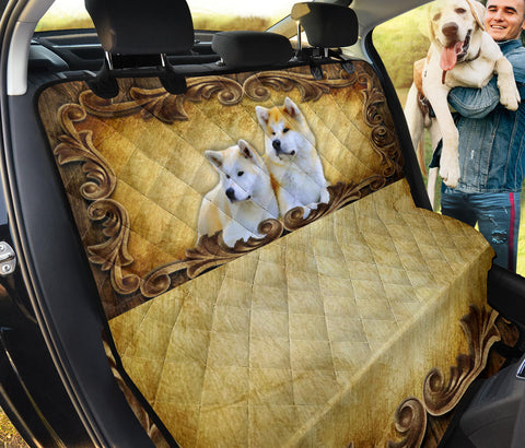 Cute Akita Inu Golden Print Pet Seat Covers- Limited Edition