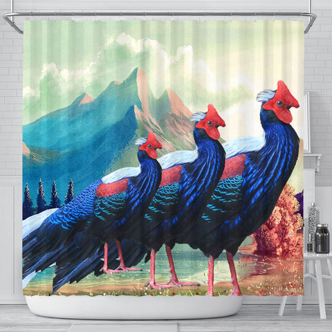 Hoogerwer Pheasant Bird Print Shower Curtains