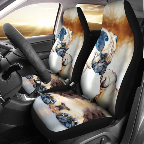 Love Pug mother&puppy Print Car Seat Covers