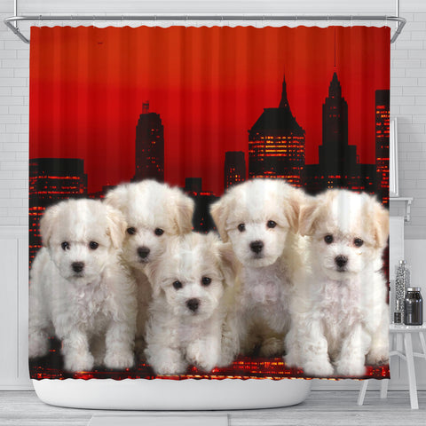 Bichon Frise Print Shower Curtain