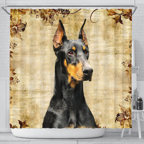 Amazing Doberman Pinscher Print Shower Curtains