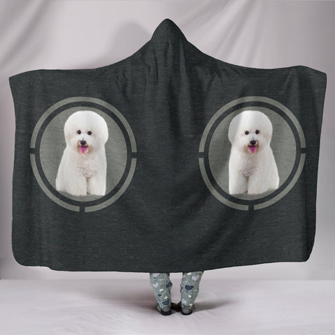 Bichon Frise Dog Print Hooded Blanket