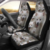 American Eskimo Dog In Lots Print Car Seat Covers