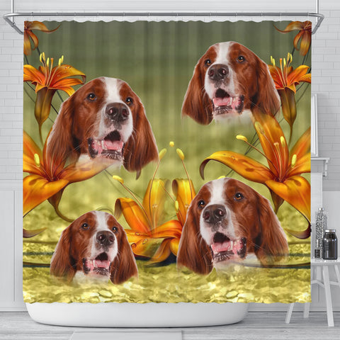 Amazing Irish Red And White Setter Print Shower Curtains