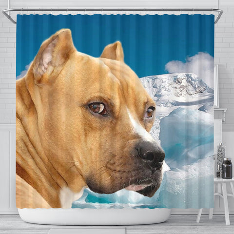 American Staffordshire Terrier Print Shower Curtains