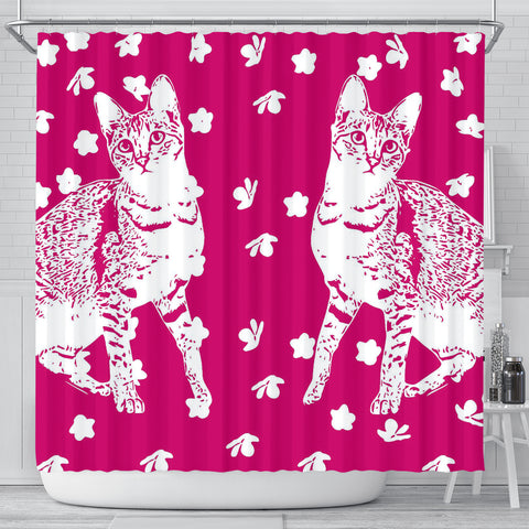 Savannah cat Print Shower Curtain