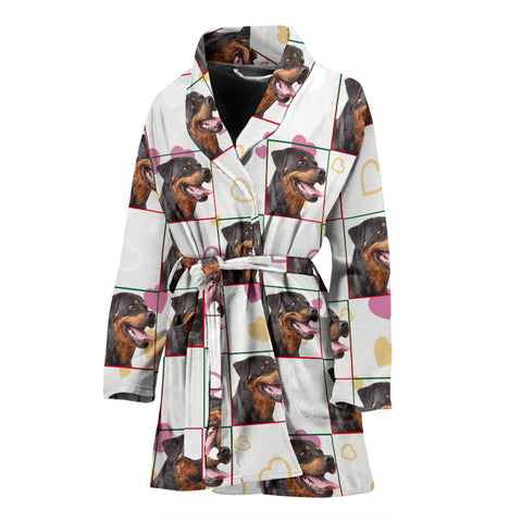 Rottweiler Dog Patterns Print Women's Bath Robe