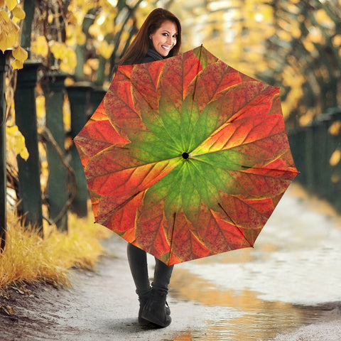 Colorful Leafs Print Umbrellas