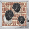 Newfoundland Dog Print Shower Curtains