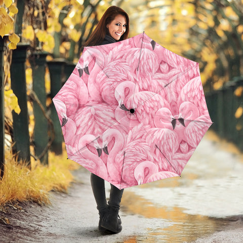 Pink Flamingo Print Umbrellas-Limited Edition