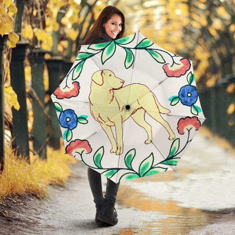 Chesapeake Bay Retriever floral Print Umbrellas