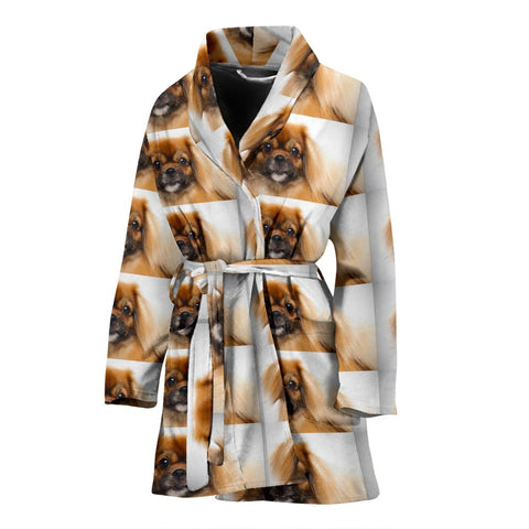 Amazing Tibetan Spaniel Patterns Print Women's Bath Robe