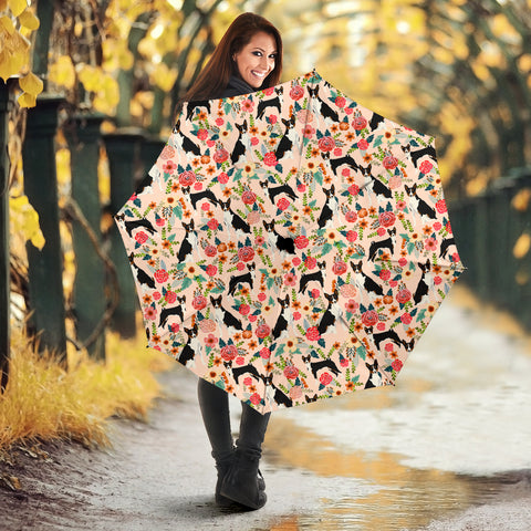 Basenji Dog Floral Print Umbrellas