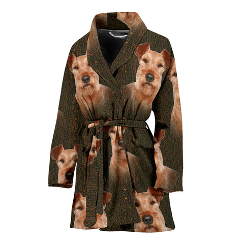 Irish Terrier Dog Print Women's Bath Robe